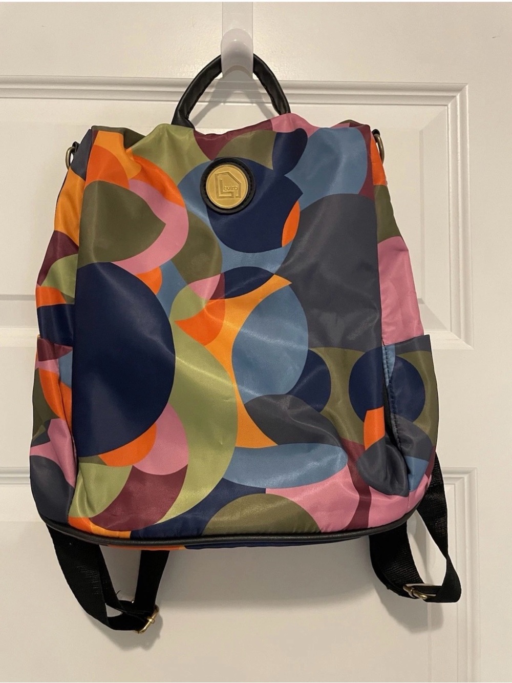 Leviro Backpack Purse Colorful Pattern Bag Nylon